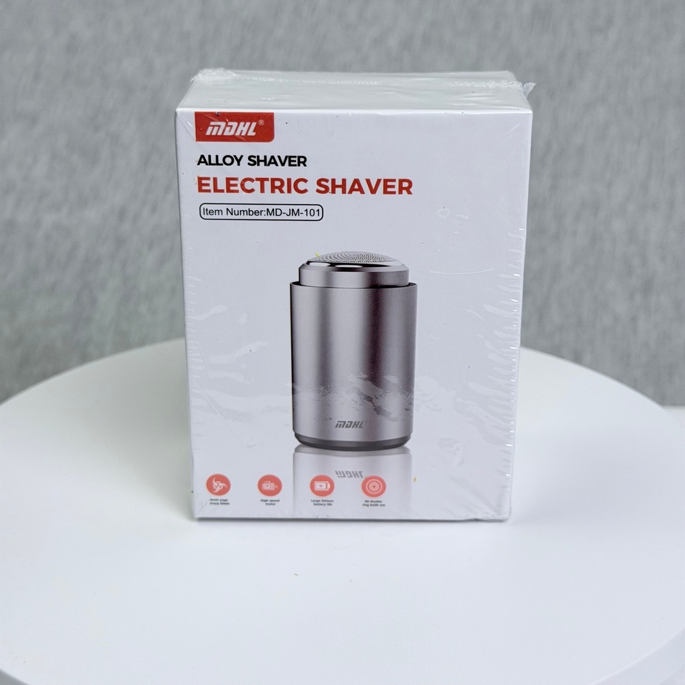 MDHL Alloy Shaver Electric Mini Shaver MD-JM-101 Portable Rotary Razor Silver